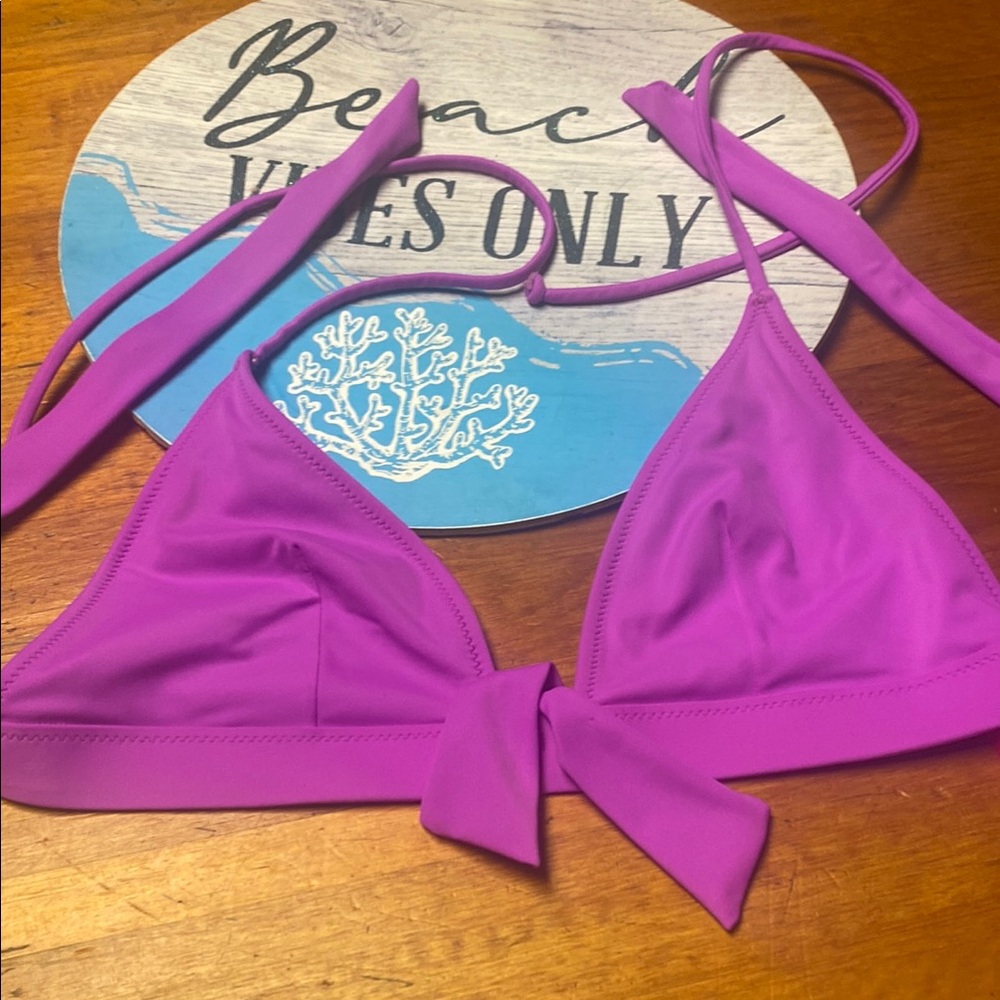 Victoria's Secret Bright Pink Triangle Bikini Top